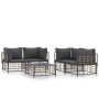 5-piece garden furniture set and anthracite PE rattan cushions by vidaXL, Outdoor sofas - Ref: Foro24-3186703, Price: 425,48 ...