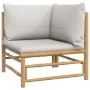 Garden furniture set 4 pieces bamboo and light gray cushions by vidaXL, Garden sets - Ref: Foro24-3155080, Price: 287,21 €, D...