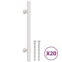Tiradores para armarios 20 uds acero inoxidable plateado 128 mm