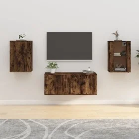 Wand-TV-Schränke, 2 Stück, geräucherte Eiche, 40 x 34,5 x 60 cm von vidaXL, TV-Möbel - Ref: Foro24-816667, Preis: 61,01 €, Ra...