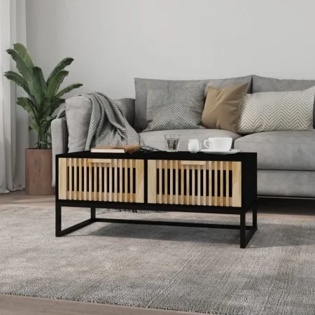 Couchtisch aus schwarzem Eisen und Sperrholz, 80 x 40 x 35 cm von vidaXL, Couchtisch - Ref: Foro24-352101, Preis: 98,39 €, Ra...