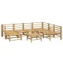 8-piece garden furniture set made of bamboo with light gray cushions by vidaXL, Garden sets - Ref: Foro24-3155095, Price: 787...