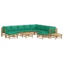 12-teiliges Gartenmöbel-Set aus Bambus mit grünen Kissen von vidaXL, Gartensets - Ref: Foro24-3155163, Preis: 838,55 €, Rabat...