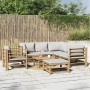 Gartenmöbel-Set 8-teilig aus Bambus und hellgrauen Kissen von vidaXL, Gartensets - Ref: Foro24-3155094, Preis: 808,62 €, Raba...