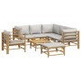Garden furniture set 8 pieces bamboo and light gray cushions by vidaXL, Garden sets - Ref: Foro24-3155094, Price: 808,62 €, D...
