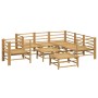 Garden furniture set 8 pieces bamboo and light gray cushions by vidaXL, Garden sets - Ref: Foro24-3155094, Price: 808,62 €, D...