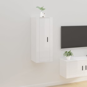 Mueble para TV de pared blanco brillante 40x34,5x100 cm