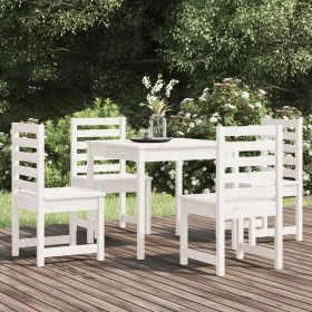 5-teiliges Garten-Esszimmerset aus massivem Kiefernholz weiß von vidaXL, Gartensets - Ref: Foro24-3154678, Preis: 362,00 €, R...