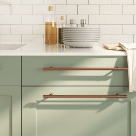 Tiradores para armarios 10 uds acero inoxidable bronce 320 mm