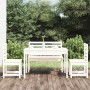 Garten-Essgruppe 4-teilig aus massivem weißem Kiefernholz von vidaXL, Gartensets - Ref: Foro24-3154696, Preis: 368,66 €, Raba...