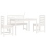 Garten-Essgruppe 4-teilig aus massivem weißem Kiefernholz von vidaXL, Gartensets - Ref: Foro24-3154696, Preis: 368,66 €, Raba...