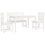 Garten-Essgruppe 4-teilig aus massivem weißem Kiefernholz von vidaXL, Gartensets - Ref: Foro24-3154696, Preis: 368,66 €, Raba...