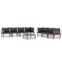 Gartenmöbel-Set 8-teilig und anthrazitfarbene PE-Rattan-Kissen von vidaXL, Outdoor-Sofas - Ref: Foro24-3186707, Preis: 665,75...