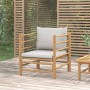Gartensofa aus Bambus mit hellgrauen Kissen von vidaXL, Modulare Sofas für den Außenbereich - Ref: Foro24-362281, Preis: 134,...