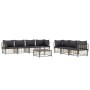 Gartenmöbel-Set 8-teilig und anthrazitfarbene PE-Rattan-Kissen von vidaXL, Outdoor-Sofas - Ref: Foro24-3186707, Preis: 665,75...