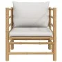 Bamboo garden sofa with light gray cushions by vidaXL, Modular outdoor sofas - Ref: Foro24-362281, Price: 132,72 €, Discount: %