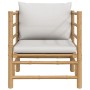 Gartensofa aus Bambus mit hellgrauen Kissen von vidaXL, Modulare Sofas für den Außenbereich - Ref: Foro24-362281, Preis: 134,...