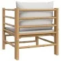 Bamboo garden sofa with light gray cushions by vidaXL, Modular outdoor sofas - Ref: Foro24-362281, Price: 132,72 €, Discount: %