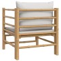 Gartensofa aus Bambus mit hellgrauen Kissen von vidaXL, Modulare Sofas für den Außenbereich - Ref: Foro24-362281, Preis: 134,...