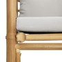 Gartensofa aus Bambus mit hellgrauen Kissen von vidaXL, Modulare Sofas für den Außenbereich - Ref: Foro24-362281, Preis: 134,...