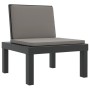 Juego muebles de jardín 3 piezas y cojines PP gris antracita