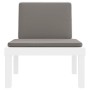 Juego de muebles de jardín 3 piezas con cojines PP blanco