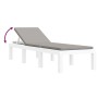 Juego de muebles de jardín 3 piezas con cojines PP blanco