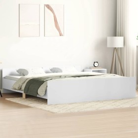 Estructura de cama con cabecero piecero blanco 200x200 cm