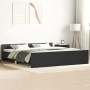 Estructura de cama con cabecero piecero negro 200x200cm