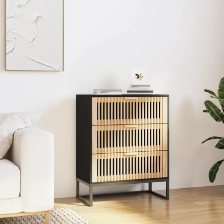 Black plywood sideboard 60x30x75 cm by vidaXL, Lockers and storage cabinets - Ref: Foro24-352113, Price: 137,81 €, Discount: %