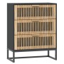 Schwarzes Sperrholz-Sideboard 60x30x75 cm von vidaXL, Schließfächer und Lagerschränke - Ref: Foro24-352113, Preis: 128,28 €, ...