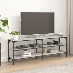Mueble de TV madera contrachapada gris Sonoma 140x30x50 cm