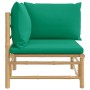 Bambus-Gartenecksofa mit grünen Kissen von vidaXL, Modulare Sofas für den Außenbereich - Ref: Foro24-362293, Preis: 87,80 €, ...