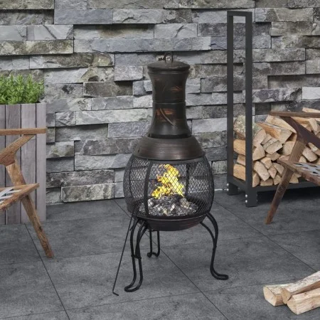 Estufa de jardín con atizador acero 39x39x90 cm de vidaXL, Chimeneas - Ref: Foro24-363342, Precio: 88,41 €, Descuento: %