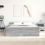 Estructura de cama con cabecero piecero gris Sonoma 120x200 cm