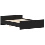 Estructura de cama con cabecero y piecero negro 140x200 cm