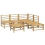 6-piece bamboo garden furniture set with light gray cushions by vidaXL, Garden sets - Ref: Foro24-3155103, Price: 506,42 €, D...