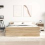 Estructura de cama con cabecero piecero roble Sonoma 140x200 cm