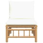 Central bamboo garden sofa with cream white cushions by vidaXL, Modular outdoor sofas - Ref: Foro24-362301, Price: 123,49 €, ...