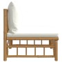 Central bamboo garden sofa with cream white cushions by vidaXL, Modular outdoor sofas - Ref: Foro24-362301, Price: 123,49 €, ...