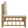 Central bamboo garden sofa with cream white cushions by vidaXL, Modular outdoor sofas - Ref: Foro24-362301, Price: 116,37 €, ...