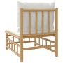 Central bamboo garden sofa with cream white cushions by vidaXL, Modular outdoor sofas - Ref: Foro24-362301, Price: 123,49 €, ...