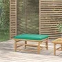 Bambus-Gartenhocker mit grünem Kissen von vidaXL, Modulare Sofas für den Außenbereich - Ref: Foro24-362295, Preis: 77,23 €, R...