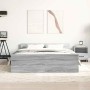 Estructura de cama con cabecero piecero gris Sonoma 140x200 cm