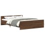 Estructura de cama con cabecero piecero roble marrón 140x200 cm
