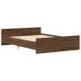 Estructura de cama con cabecero piecero roble marrón 140x200 cm