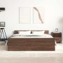 Estructura de cama con cabecero piecero roble marrón 140x200 cm