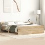 Estructura de cama con cabecero piecero roble Sonoma 150x200 cm