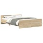 Estructura de cama con cabecero piecero roble Sonoma 150x200 cm