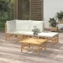 Gartenmöbel-Set 4-teilig aus Bambus und cremeweißen Kissen von vidaXL, Gartensets - Ref: Foro24-3155176, Preis: 340,58 €, Rab...